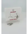 Rodyum  Zirkon Taşlı Pirinç Küpeler - Kp00489