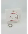Rodyum  Zirkon Taşlı Pirinç Küpeler - Kp00493