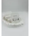 Rodyum Zirkon Taşlı Pirinç Zirkon Küpe - Kp00319