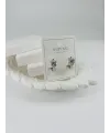 Rodyum Zirkon Taşlı Pirinç Zirkon Küpe - Kp00321
