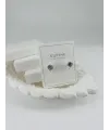 Rodyum Zirkon Taşlı Pirinç Zirkon Küpe - Kp00336