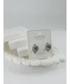 Rodyum Zirkon Taşlı Pirinç Zirkon Küpe - Kp00349