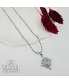 Rodyum Zirkon Taşlı Zincir : Çelik Çelik Kolye 40+5 Cm - Kl0226