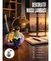 Romantik Çift Temalı Dekoratif Masa Lambası Yumuşak Led Işık