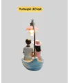 Romantik Sandal Üzerinde Çift Figürü Led Gece Lambası Masa Dekoru Yeni Nesil