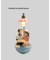 Romantik Sandal Üzerinde Çift Figürü Led Gece Lambası Masa Dekoru Yeni Nesil