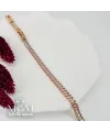 Rose  Zirkon Baget Taşlı Pirinç Bileklikler 17,5+2 Cm - IEG0069