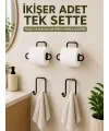 Rulo Kağıt Tutucu Ve Havlu Bez Askılığı Seti 2’şer Adet Toplam 4 Parça