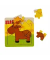 S00002907 WOODEN PUZZLE ANIMALS 9 PCS 3 AST