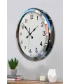 Sade Ve Şık Krom 52 Cm Metal Dekoratif Duvar Saati