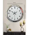 Sade Ve Şık Krom 52 Cm Metal Dekoratif Duvar Saati