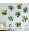 Saksılı Çiçek Tasarımlı 8li Sticker
