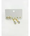 Sallantılı Çiçek Detaylı Altılı Küpe - Kp00623