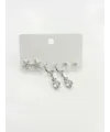 Sallantılı Çiçek Detaylı Altılı Küpe - Kp00624