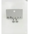 Sallantılı Kar Tanesi Detaylı Altılı Küpe - Kp00618