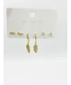Sallantılı Yaprak Detaylı Altılı Küpe - Kp00574