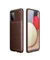 Samsung Galaxy A02s Kılıf Auto Focus Karbon Kapak - Kahverengi
