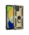 Samsung Galaxy A03 Kılıf Sofya Yüzüklü Silikon Kapak - Gold