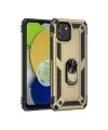 Samsung Galaxy A03 Kılıf Sofya Yüzüklü Silikon Kapak - Gold
