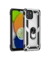 Samsung Galaxy A03 Kılıf Sofya Yüzüklü Silikon Kapak - Gümüş