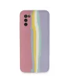 Samsung Galaxy A03s Kılıf Ebruli Lansman Silikon - Pembe-lila