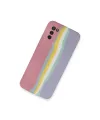 Samsung Galaxy A03s Kılıf Ebruli Lansman Silikon - Pembe-lila