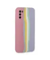 Samsung Galaxy A03s Kılıf Ebruli Lansman Silikon - Pembe-lila