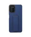 Samsung Galaxy A03s Kılıf Mega Standlı Silikon - Mavi