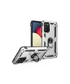Samsung Galaxy A03s Kılıf Sofya Yüzüklü Silikon Kapak - Gümüş