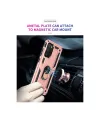 Samsung Galaxy A03s Kılıf Sofya Yüzüklü Silikon Kapak - Rose