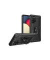 Samsung Galaxy A03s Kılıf Sofya Yüzüklü Silikon Kapak - Siyah