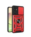 Samsung Galaxy A05s Kılıf Pars Lens Yüzüklü Silikon - Kırmızı