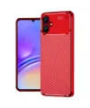 Samsung Galaxy A06 Kılıf Auto Focus Karbon Kapak - Kırmızı