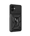 Samsung Galaxy A07 4g Pars Lens Yüzüklü Silikon - Siyah