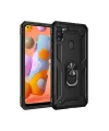 Samsung Galaxy A11 Kılıf Sofya Yüzüklü Silikon Kapak - Siyah