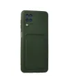 Samsung Galaxy A12 Kılıf Kelvin Kartvizitli Silikon - Koyu Yeşil