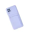 Samsung Galaxy A12 Kılıf Kelvin Kartvizitli Silikon - Lila