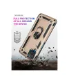 Samsung Galaxy A22 Kılıf Sofya Yüzüklü Silikon Kapak - Gold