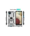 Samsung Galaxy A22 Kılıf Sofya Yüzüklü Silikon Kapak - Gümüş