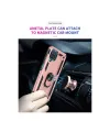 Samsung Galaxy A22 Kılıf Sofya Yüzüklü Silikon Kapak - Rose