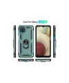Samsung Galaxy A22 Kılıf Sofya Yüzüklü Silikon Kapak - Yeşil