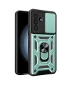 Samsung Galaxy A57 5g Pars Lens Yüzüklü Silikon - Yeşil