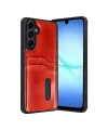 Samsung Galaxy A57 5g Sara Kartvizitli Deri Kılıf - Kırmızı