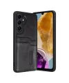 Samsung Galaxy M15 Sara Kartvizitli Deri Kılıf - Siyah
