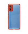 Samsung Galaxy M52 5g Kılıf Miami Şeffaf Silikon - Kırmızı