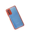Samsung Galaxy M52 5g Kılıf Miami Şeffaf Silikon - Kırmızı