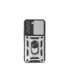 Samsung Galaxy S24 Kılıf Pars Lens Yüzüklü Silikon - Gümüş