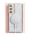 Samsung Galaxy S25 Kılıf Joke Simli Magneticsafe Kılıf - Pembe