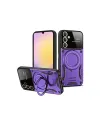 Samsung Galaxy S25 Kılıf Joy Lens Standlı Kapak - Mor