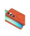 Samsung Galaxy S25 Regal Magsafe Standlı Kapak - Turuncu
